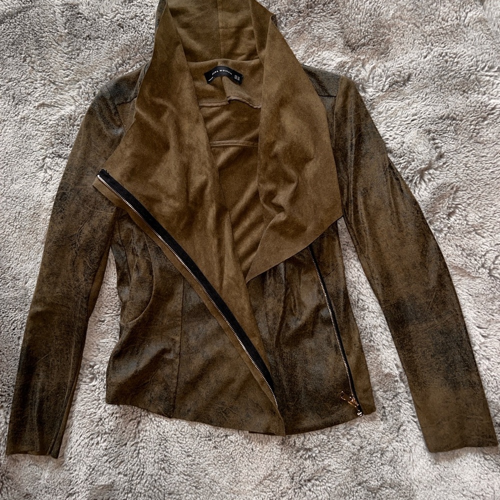 Zara Olive Green Suede Women's Jacket